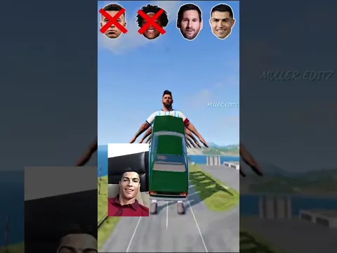 😎CR7 vs Messi vs ishowspeed vs Mbappe vs Messi Characters ⚽#beamngdrive #football #shorts