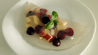 Fruit and berry transparent pancake