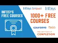 Infosys 1000 Free Courses Free Certificates Coursera Packt SkillsMatter