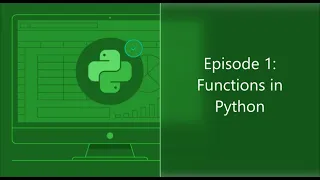 Episode 1 Functions in Python Intermediate Python Series in YouTube
