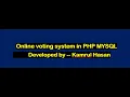 online voting system in php mysql