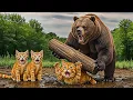 Download Lagu Mama Cat’s Brave Heart ❤️ Standing Against a Bear to Rescue Her Babies 🐱🐻