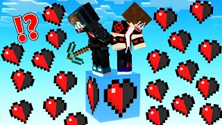 ماين كرافت عشت 24 ساعة على بلوكة حظ النصف قلب ولكن انا وصديقي على نصف قلب 