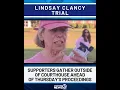 Supporters gather outside of court ahead of Lindsay Clancy proceedings