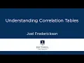 Understanding Correlation Tables in Journal Articles
