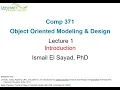 COMP 371 Object Oriented Modeling and Design Lecture 2