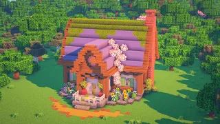 Minecraft | How to Build the Coziest Survival Cottage 🌸 (Easy & Aesthetic)