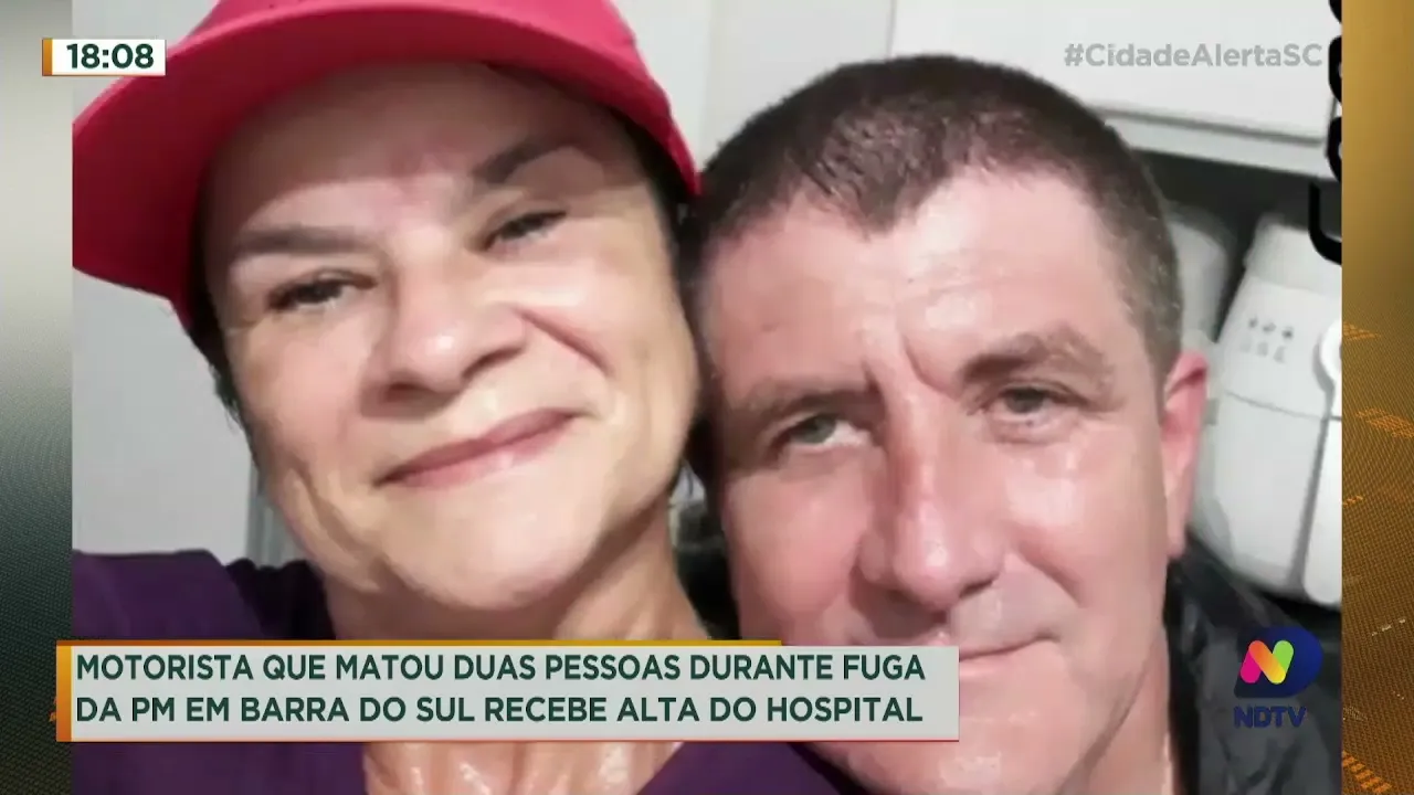 Motorista que fugiu da polícia e matou duas pessoas atropeladas em Barra do Sul tem alta