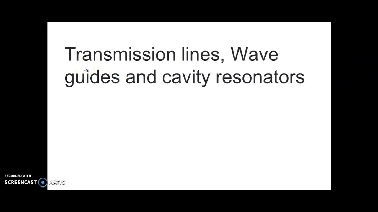 S1 MSc Physics | Transmission lines and Wave guides | Part 1