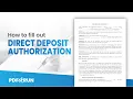 How to Fill Out Direct Deposit Authorization Online PDFRun