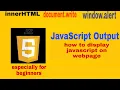how to display HTML tag using javascript on web page javascript lecture 4 how to do this