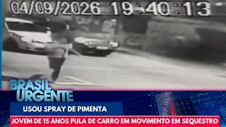 Jovem de 15 anos pula de carro em movimento durante sequestro