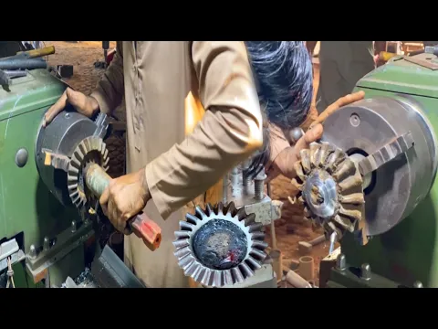 Download MP3 Amazing process of making lawn mower gearbox gear on Lathe machine in local factory .