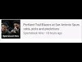 Sportsbook Wire Portland Trail Blazers at San Antonio Spurs odds picks and predictions