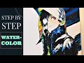 Painting KEN KANEKI from Tokyo Ghoul | Watercolor | Step by Step