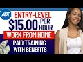 HIRING ADT WORK FROM HOME ONLINE ENTRY LEVEL REMOTE JOBS 2023