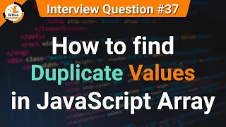 How to find duplicate values in array JavaScript Tutorials in Hindi Interview Question