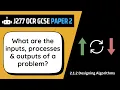 Inputs Processes Outputs 1 2 OCR GCSE Computer Science J277