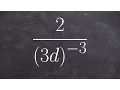 Simplify a rational expression by applying the rules of exponents