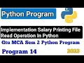 Implementation Salary Printing File Read Operation syvsolution1012