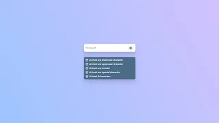 Password validation using HTML CSS Javascript