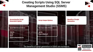 Creating scripts using SQL server management studio SSMS