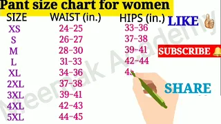 Women s Pant Size Chart Woman s Jeans Size Chart Pant Size Chart