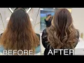 Blonde hair colour highlights with chocolate brown base Mr - ali