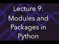 Programming for Data Science Lec 9 Modules and Packages in Python math time numpy sklearn