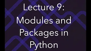 Programming for Data Science Lec 9 Modules and Packages in Python math time numpy sklearn