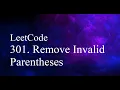 301 Remove Invalid Parentheses LeetCode Hindi