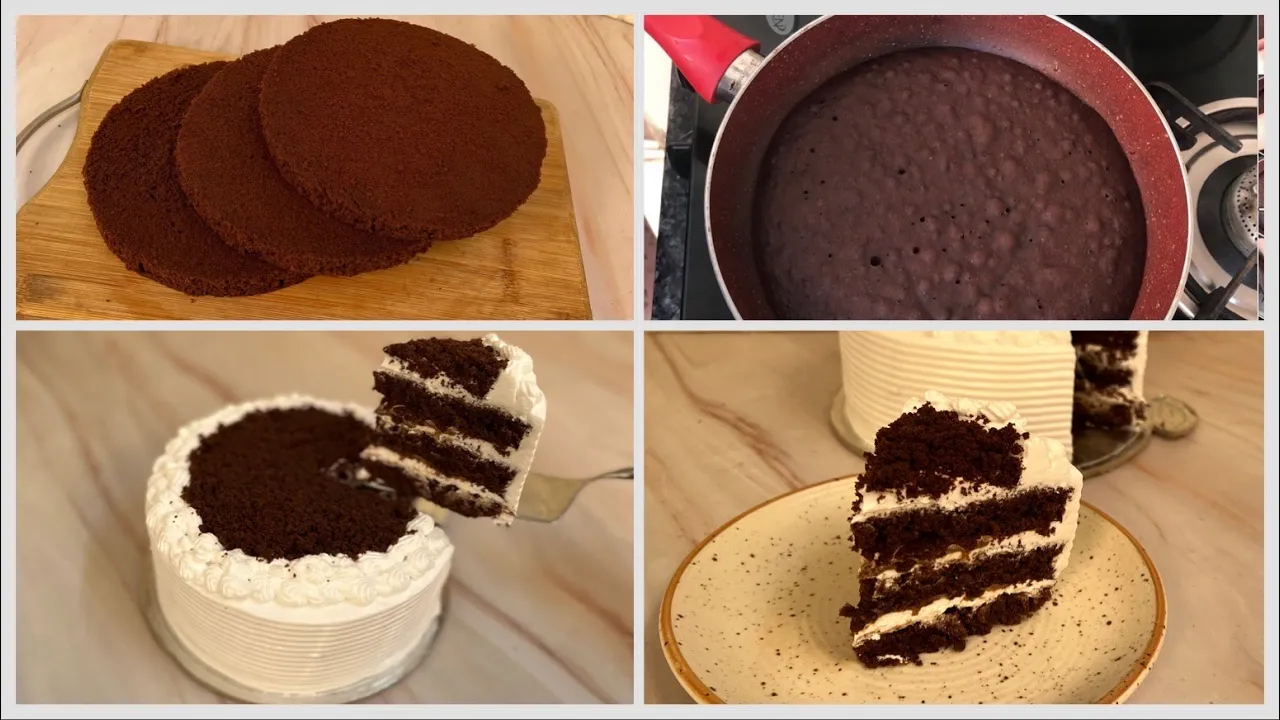 No Bake Super Soft Chocolate Cake in Pan   No Mould, No Oven, Kadai, Eggs, Tawa   Chocolate Cake