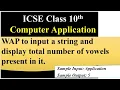 Java Program to display Total Number of Vowels present in a String ICSE 10th