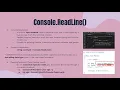C - Console ReadLine