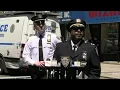 NYPD executives provide an update into a shooting in the confines of the 104 Precinct