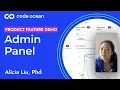 Admin Panel Code Ocean product feature demo