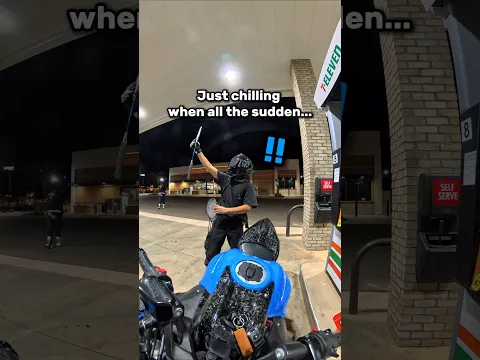 pro badminton game at gas station...#biker #motorcycle