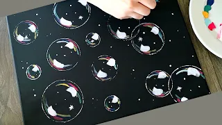 Bubble Painting Tutorial How To Paint Bubbles Easy Acrylic Painting