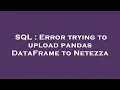 SQL Error trying to upload pandas DataFrame to Netezza