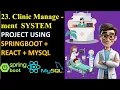 CDAC Clinic Management System Project Using React Springboot MySQL HMS Java Full Stack Project