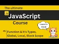 Functions and Scopes Global Local Block JavaScript in Hindi