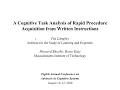 A Cognitive Task Analysis of Rapid Procedure Acquisition from Written Instruction by Langley et al