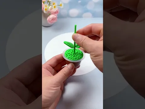 Make a pretty mini colorful flower pot using super light clay #diy #handmade