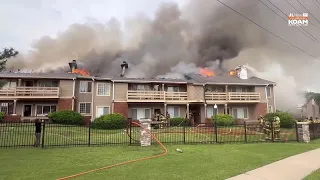 Massive apartment building fire in Tulsa