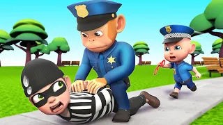 STOP!🚨 Sheriff Zozo Catch the Sneaky Thief! | Police Song | Safety Rules | Rosoo Nursery Rhymes
