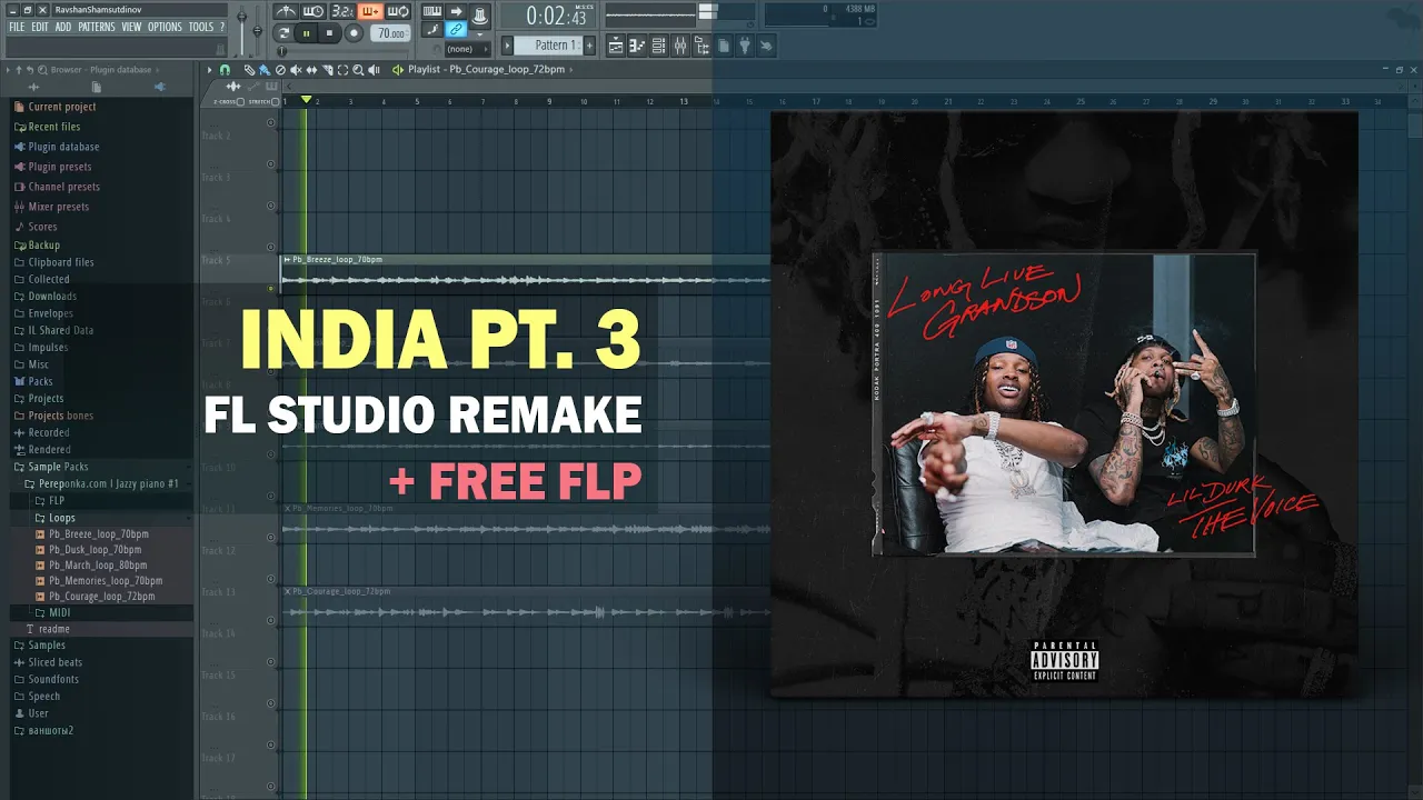 Lil Durk - India Pt. 3 (FL Studio Remake + Free FLP)