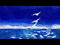 【watercolor Lv. 6】カモメ Seagulls / Japan Essay 05『日本語② Japanese Language②』