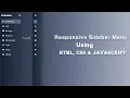 How to Create a Professional Sidebar with Collapsible Menu HTML CSS JavaScript