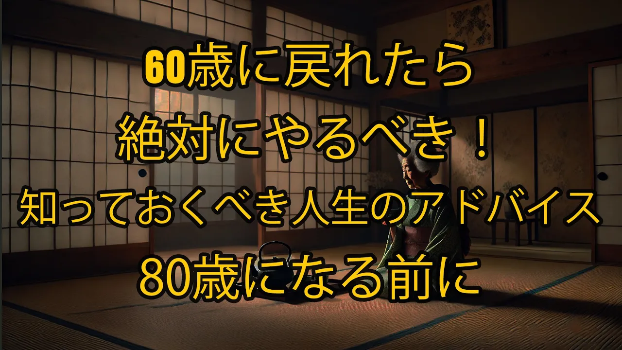 Outline Video 60歳に戻れたら絶対にやるべき!80歳までに知っておきたい人生の知恵と退職後の楽しみ方