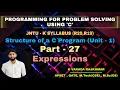 Part - 27 Expressions Programming for Problem Solving Using C